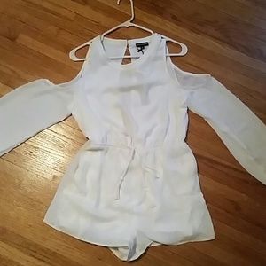 White cold-shoulder romper